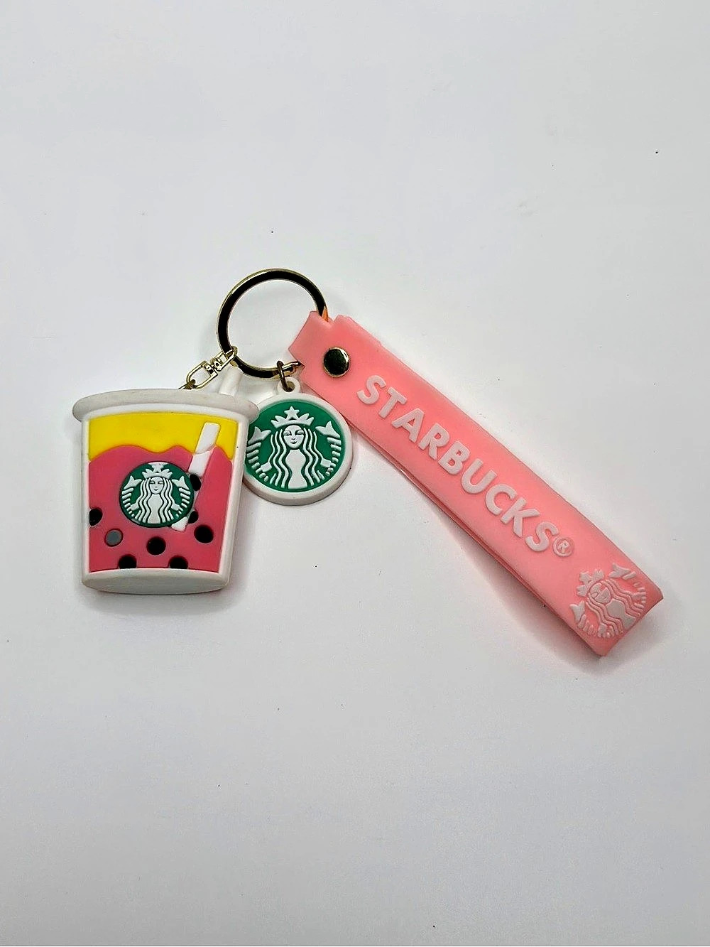 Starbucks Pink Boba Drink Logo Keychain Charm Brand New